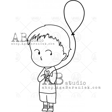 Stempel gumowy ID-982 "chłopiec z balonikiem"