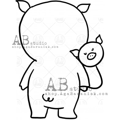 Stempel gumowy ID-986 "mała świnka"