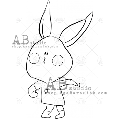 Rubber stamp ID-1013 "happy hare"
