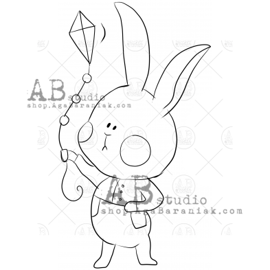 Rubber stamp ID-1014 "cute hare"