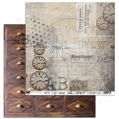 Papier scrapbooking "Old drawer"- arkusz 4 - Old dreams - 30x30