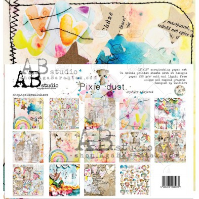 Set 7x scrapbooking papers "Pixie Dust by TandiArt"- 12" x 12"