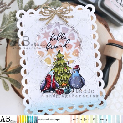 Rubber stamp ID-860 " Christmas pigeons"