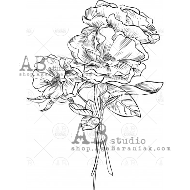 Rubber stamp ID-1095 "wild rose"