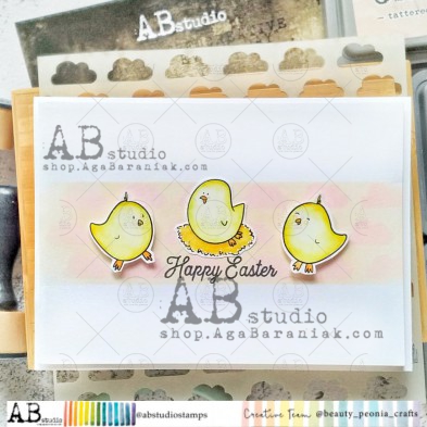 Rubber stamp ID-1103 "easter chickens"