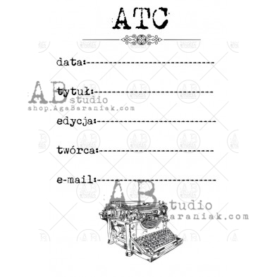 Stempel gumowy ID-1108 "ATC" Artist Trading Card 1