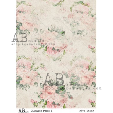 Papier do decoupage ID-0052 "Japanese roses 1" decoupage A4