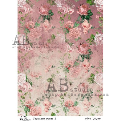 Papier do decoupage ID-0053 "Japanese roses 2" decoupage A4
