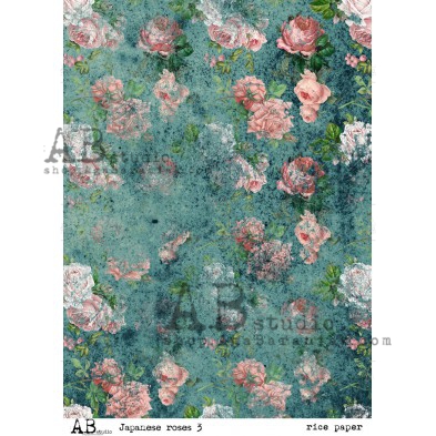 Papier do decoupage ID-0054 "Japanese roses 3" decoupage A4