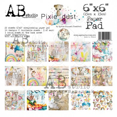 Paper pad 6" x 6" - 22 sheets "Pixie dust TandiArt"