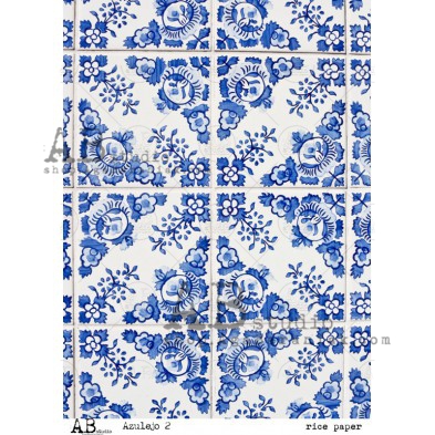 Papier do decoupage ID-0089 "Azulejo 2" decoupage A4 ABstudio