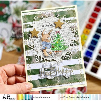 Rubber stamp ID-828 "christmas hare"