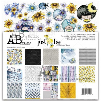 Set 7x scrapbooking papers "Just be" 12"x12"