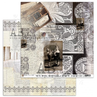 Scrapbooking paper "Holiday memories"- sheet 3 - Never too late - 12"x12"