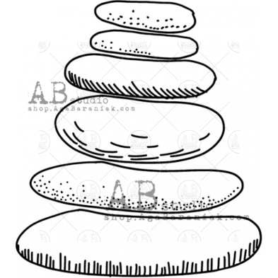 Rubber stamp ID-1156 "stones"