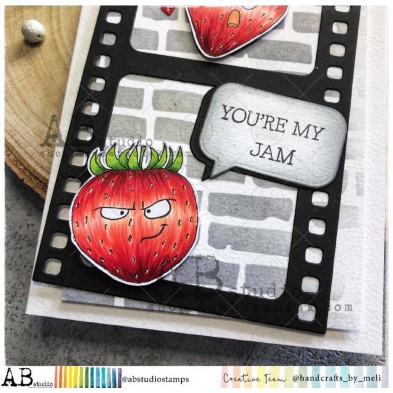 Rubber stamp ID-1161 "party  strawberries"