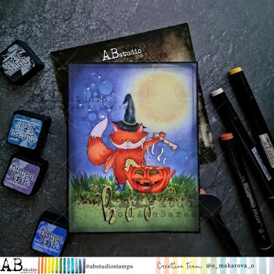 Rubber stamp ID-922 "halloween  fox"