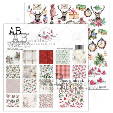 Set 8x scrapbooking papers "The Winter Time"- 30x30+bonus page