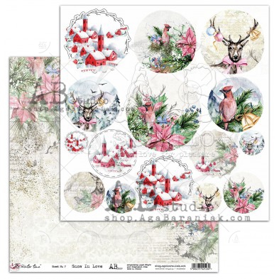 Papier scrapbooking  "Snow In Love"- sheet 7 - The Winter Time - 12"x12"