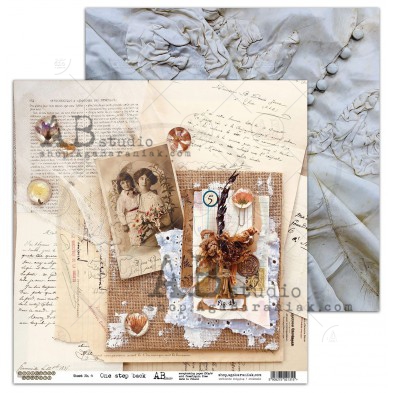 Papier scrapbooking "One step back"- arkusz 4 - Collected moments - 30x30