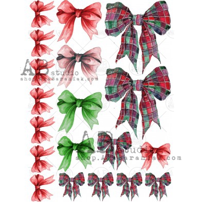Decoupage rice paper 0307 christmas bows