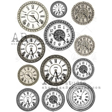 Decoupage paper 0306 brocante clocks