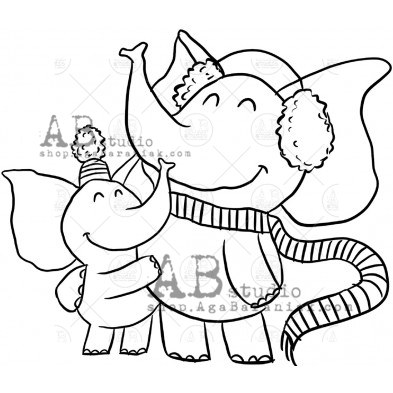 Rubber stamp ID-1262 christmas elephants