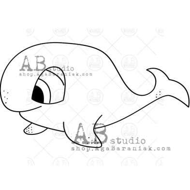 Rubber stamp ID-1276 "whales BIBO" E. Falasco