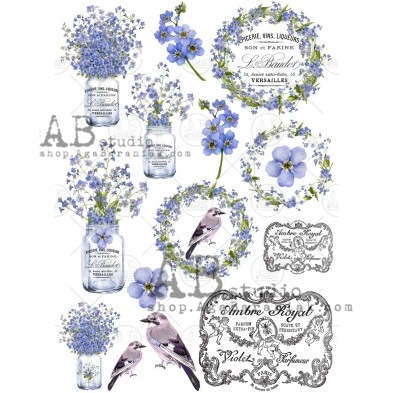 Decoupage rice paper 0352 forget-me-not