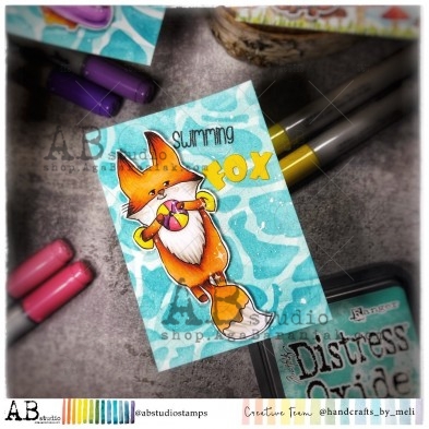 Rubber stamp ID-1173 "fox on vacation"