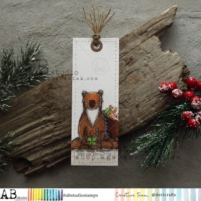 Rubber stamp ID-576 "christmas bear"