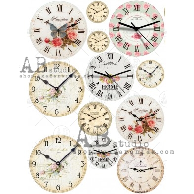 Decoupage rice paper 0405 clocks