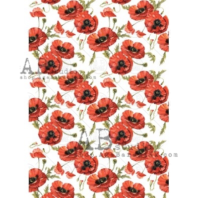 Decoupage rice paper 0418 poppies ABstudio A4