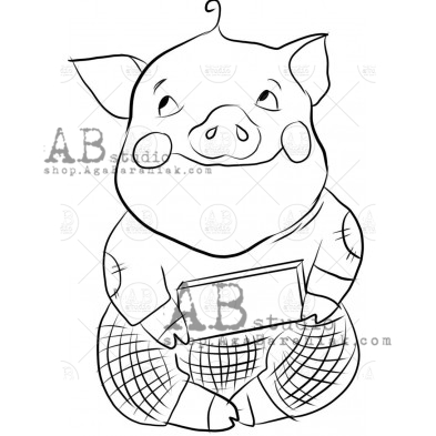 Rubber stamp ID-1288 Cute piggy
