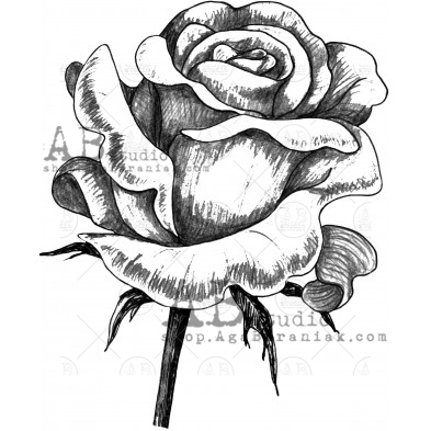 Rubber stamp ID-1319 róża duża