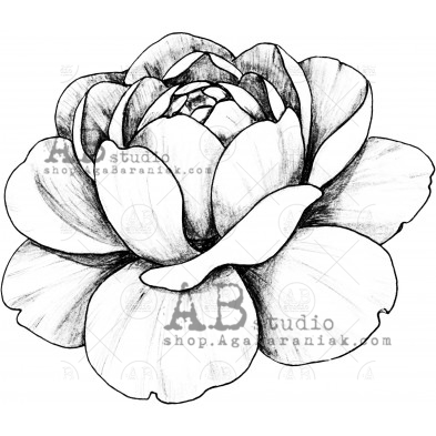 Rubber stamp ID-1321 peony