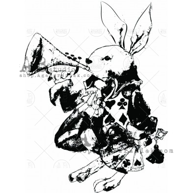 Rubber stamp ID-1334 "follow the white rabbit"