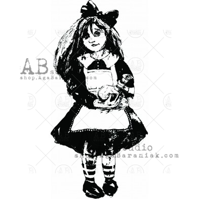 Rubber stamp ID-1336 "Alice" follow the rabbit
