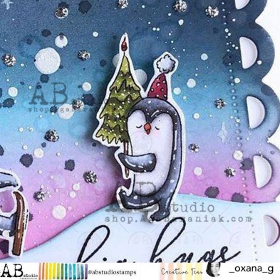 Rubber stamp ID-864 " Christmas  penguin"
