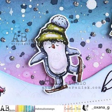 Stempel gumowy ID-861 "świąteczny pingwin"