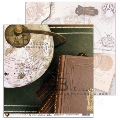 Papier scrapbooking "My first journey"- arkusz 4 - Around the world- 30x30