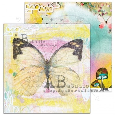 Scrapbooking paper "Wings Attached"- sheet 2 - Butterfly Whispers - 30x30