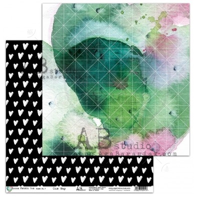 Papier scrapbooking One Way- sheet 7 - Green bubble tea - 30x30