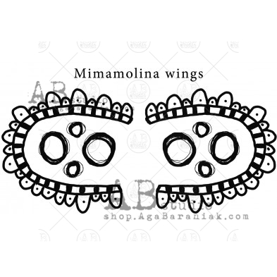 Rubber stamp @mimamolina mixmedia wings ID-1412