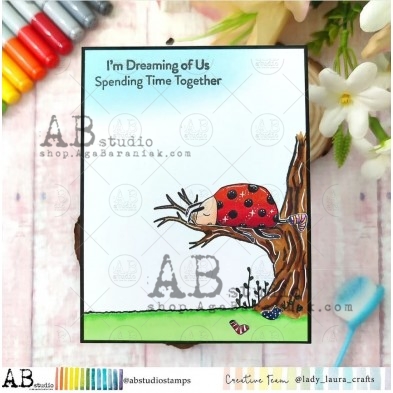 Rubber stamp ID-1303 "tired ladybug"