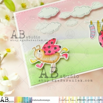 Rubber stamp ID-1301 "happy ladybug