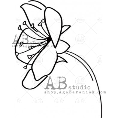 Rubber stamp ID-1423 "kwiaty" E.Falasco