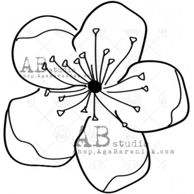 Rubber stamp ID-1424 "kwiaty" E.Falasco