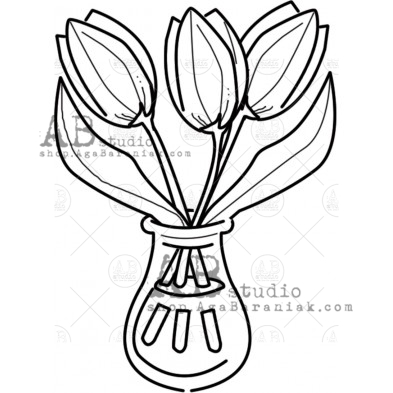 Stempel gumowy ID-1425 "kwiaty" E.Falasco