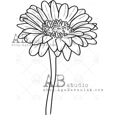 Rubber stamp ID-1429 big flower  E.Falasco